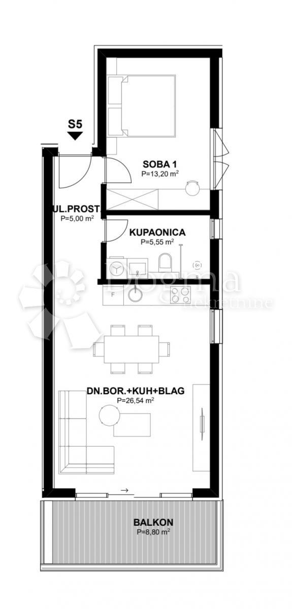 Allogio Komarna, Slivno, 57,20m2