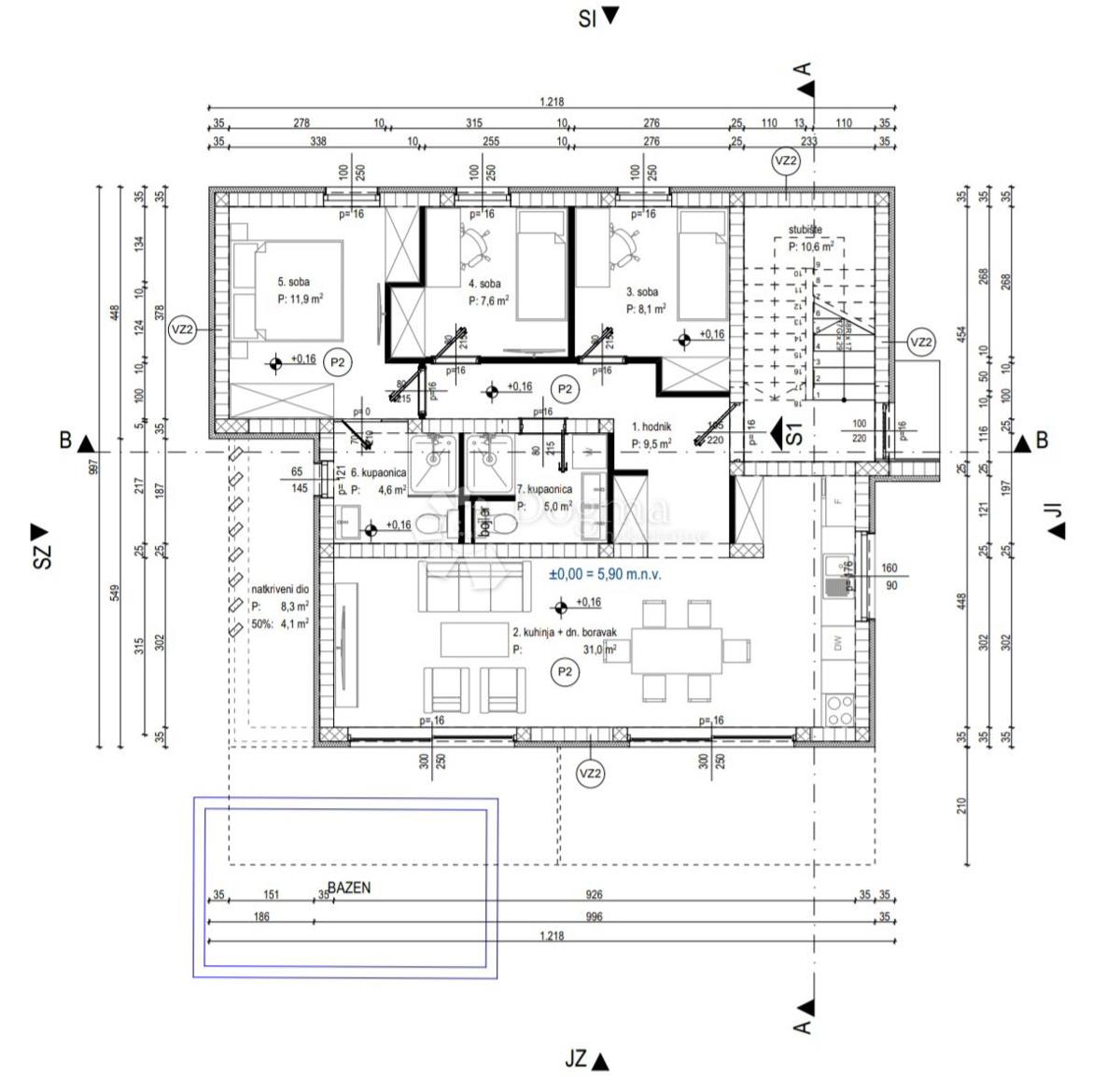 Allogio Kožino, Zadar - Okolica, 135,59m2