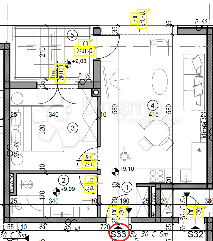 Allogio Monvidal, Pula, 49,05m2