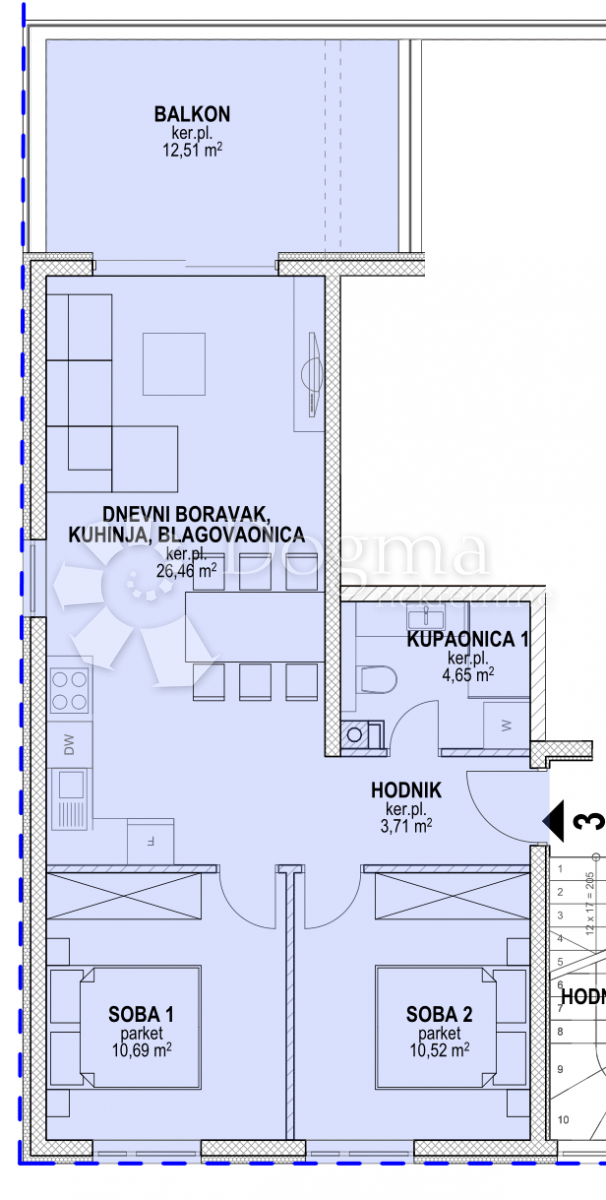 Allogio Povljana, 98,76m2