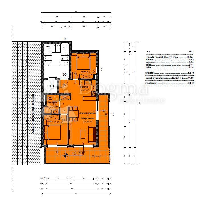 Allogio Veliko Brdo, Makarska, 64,29m2