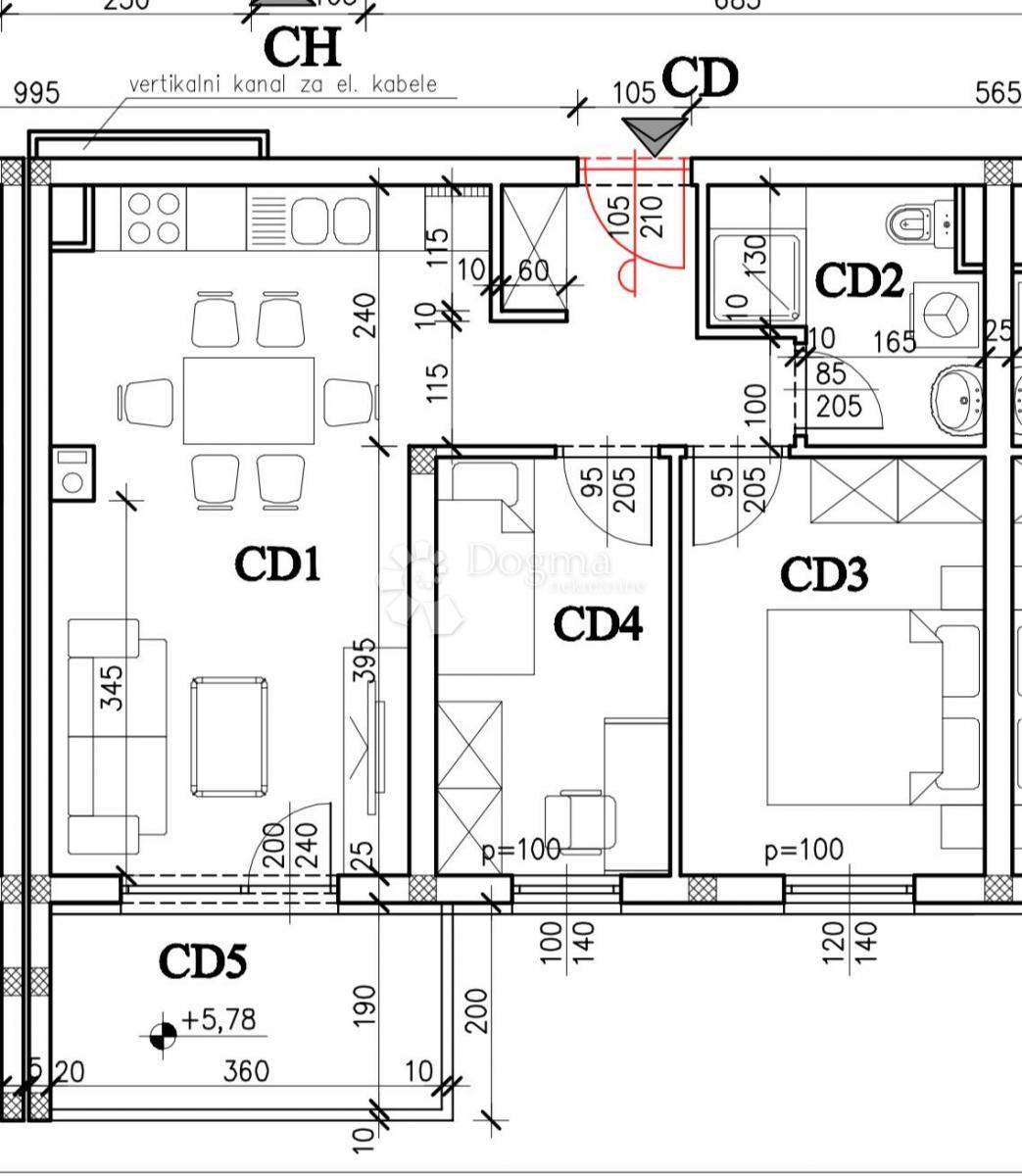 Allogio Monvidal, Pula, 53,93m2