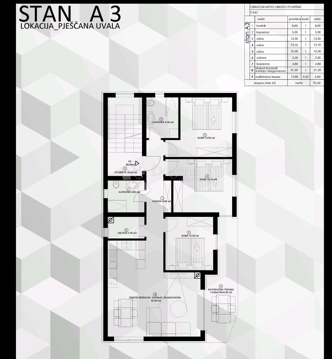 Allogio Pješčana Uvala, Medulin, 63,87m2