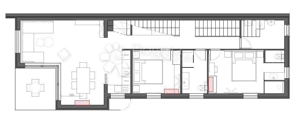 APPARTAMENTO DI LUSSO, VISTA MARE, TERRAZZO, JACUZZI, SAUNA, NUOVA COSTRUZIONE, 2R + LR