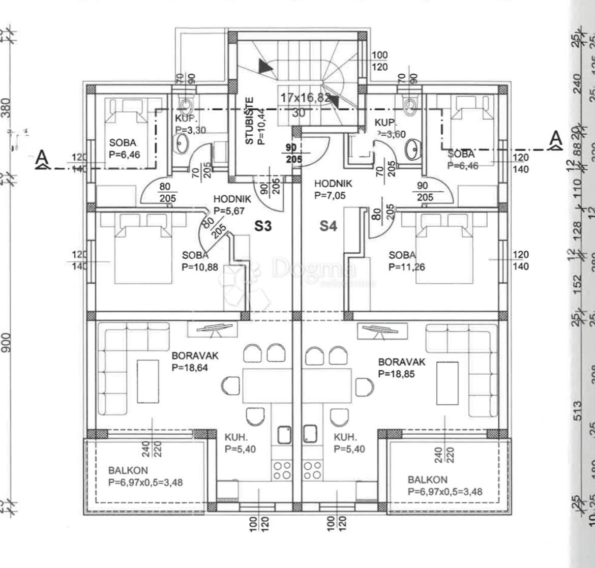 Appartamento Povile, Novi Vinodolski, 53,73m2