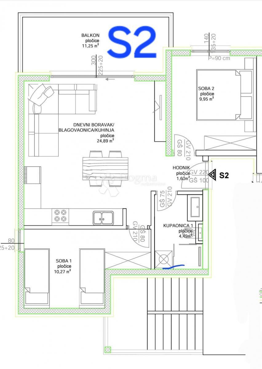 Allogio Okrug Gornji, Okrug, 51,20m2