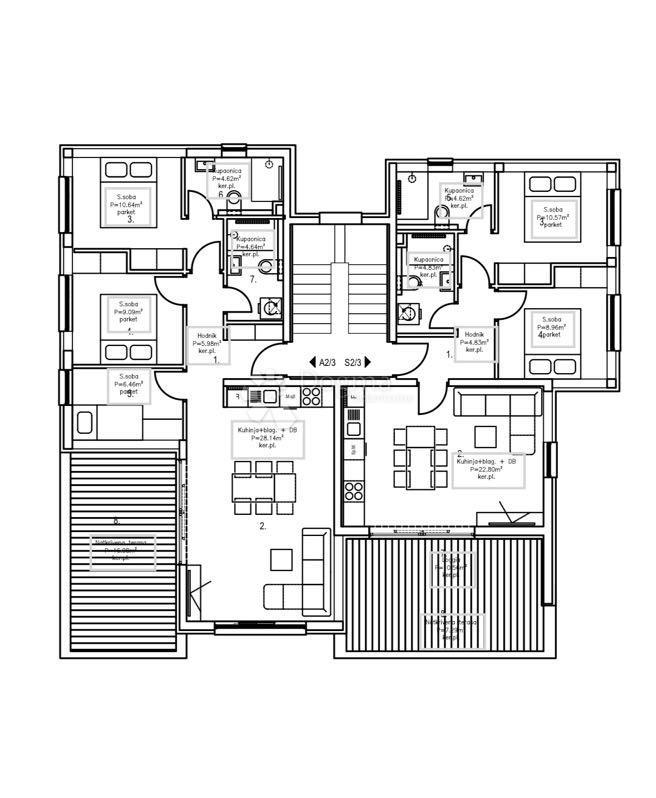 Appartamento Gajac, Novalja, 82m2