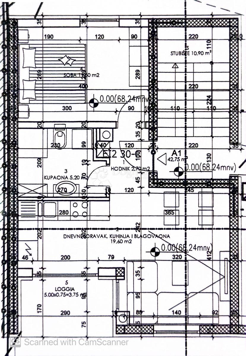 Allogio Monteserpo - Komunal, Pula, 42,75m2