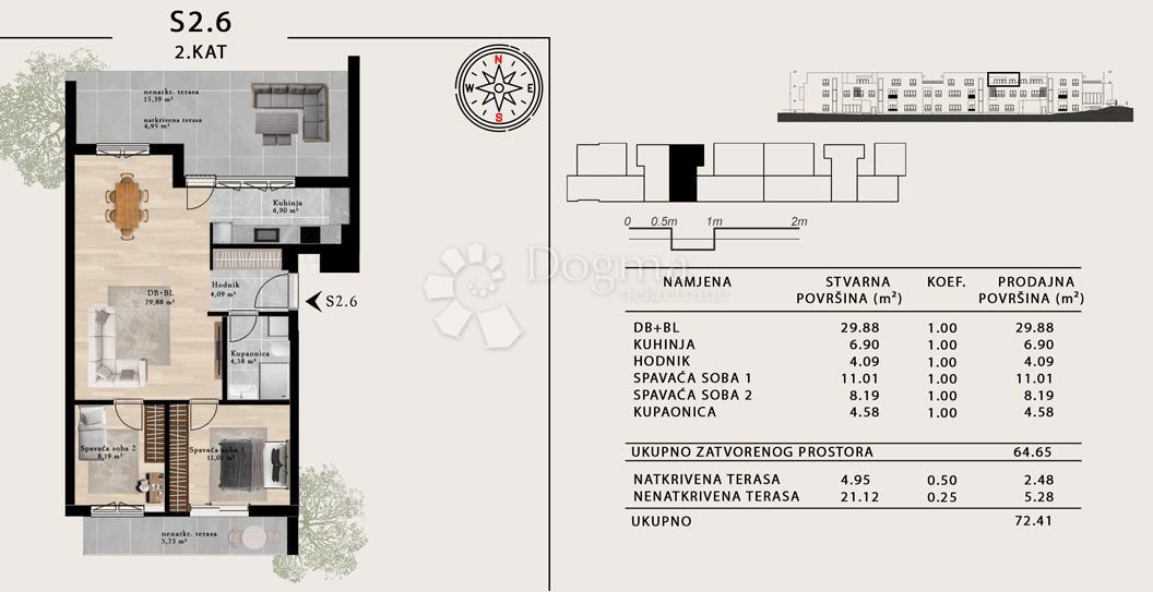 Allogio Sveta Klara, Novi Zagreb - Zapad, 48,28m2