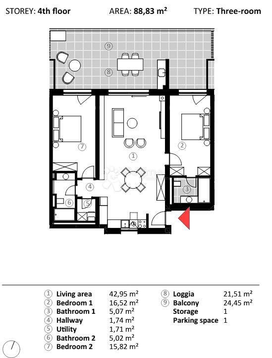 Allogio Umag, 66,90m2