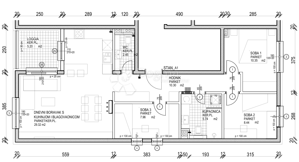 Allogio Šestine, Podsljeme, 70,52m2