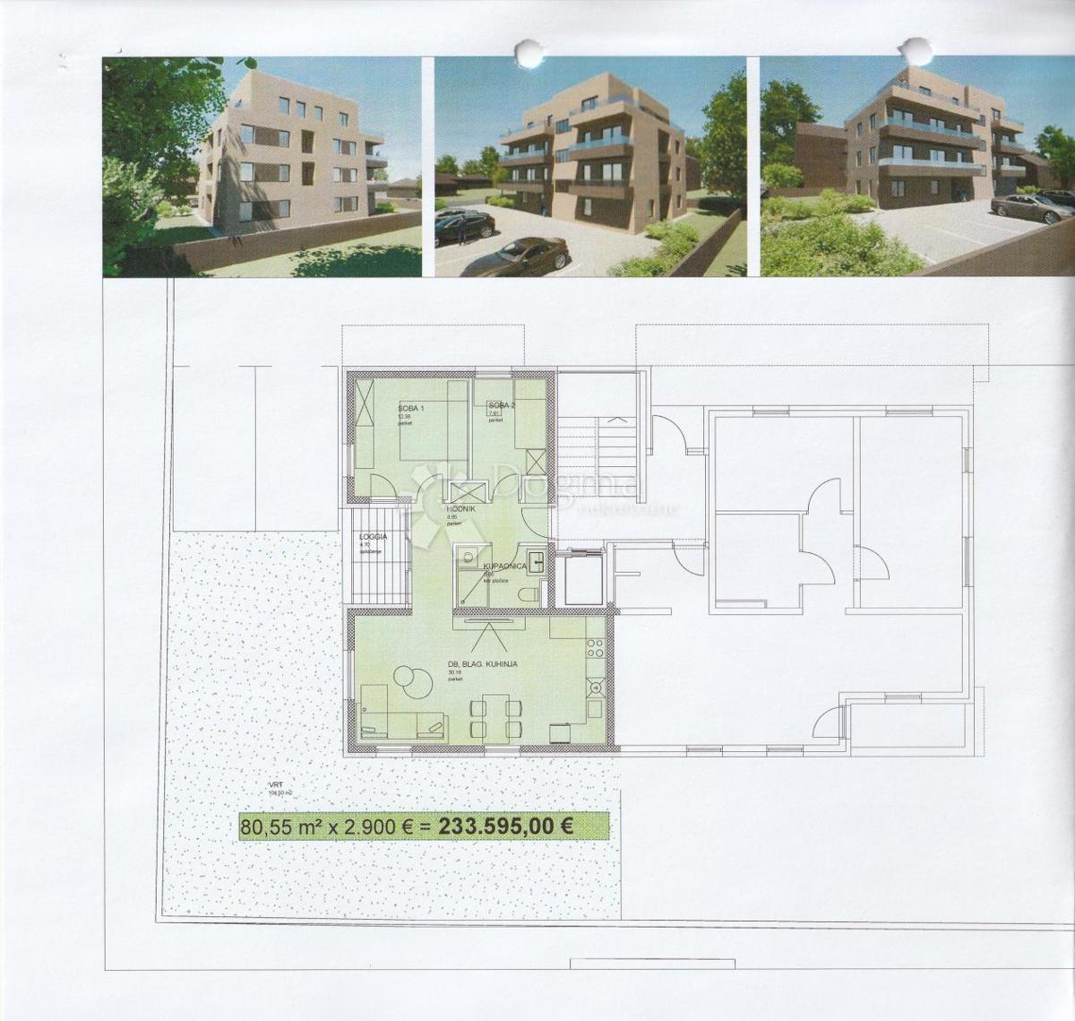 Allogio Sesvetski Kraljevec, Sesvete, K, 80,55m2