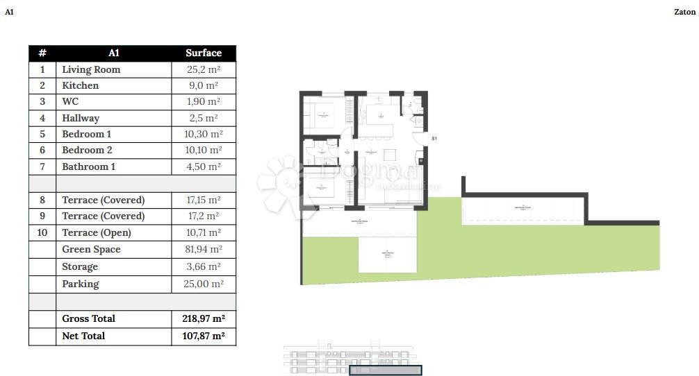 Allogio Zaton, Nin, 107,87m2