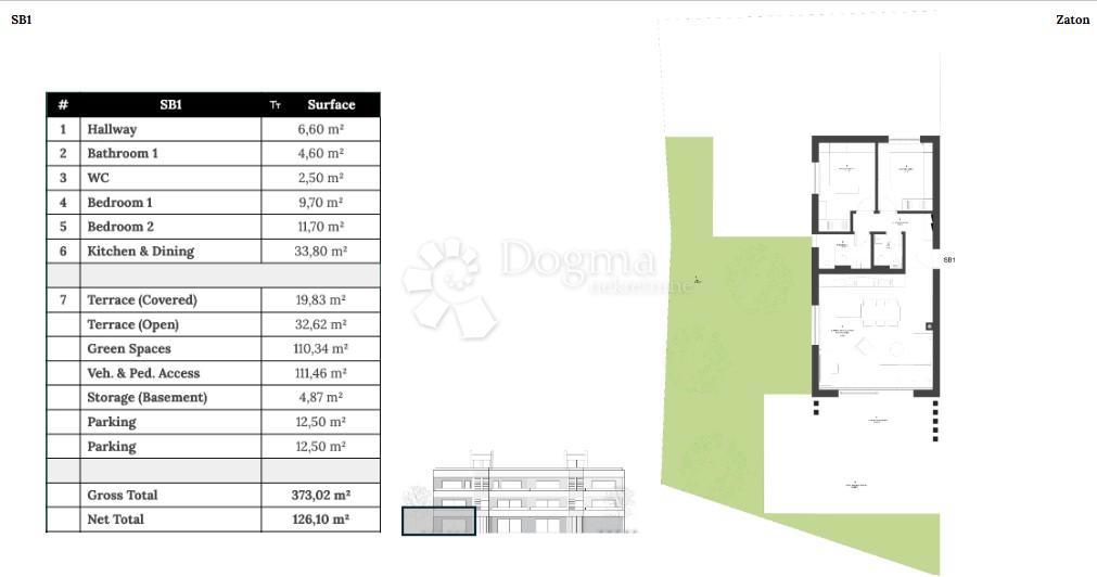 Appartamento SB1 – 126,10 m² superficie netta