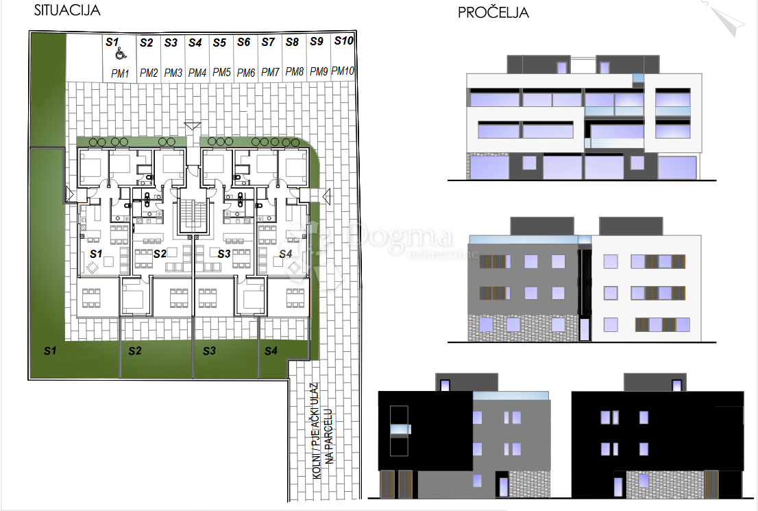 Nuovo edificio Privlaka, piano terra a 120 m dal mare