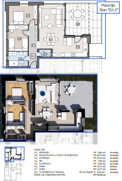 Allogio Labin, 85,50m2