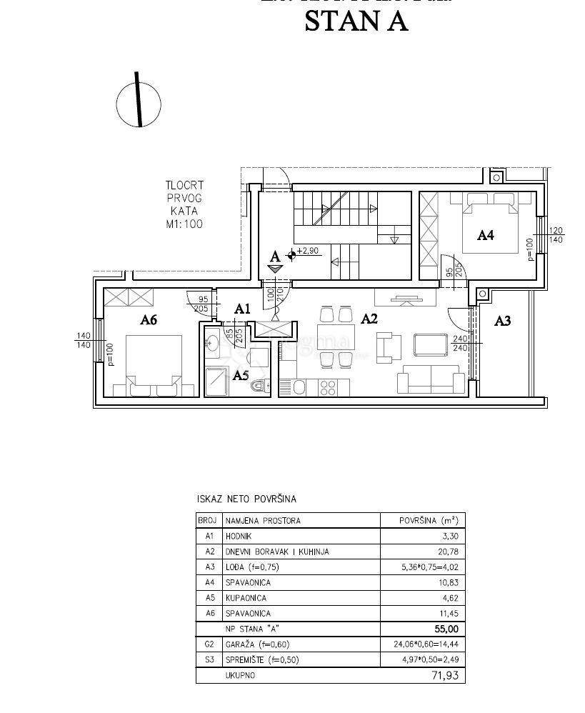 Allogio Šijana, Pula, 54,57m2