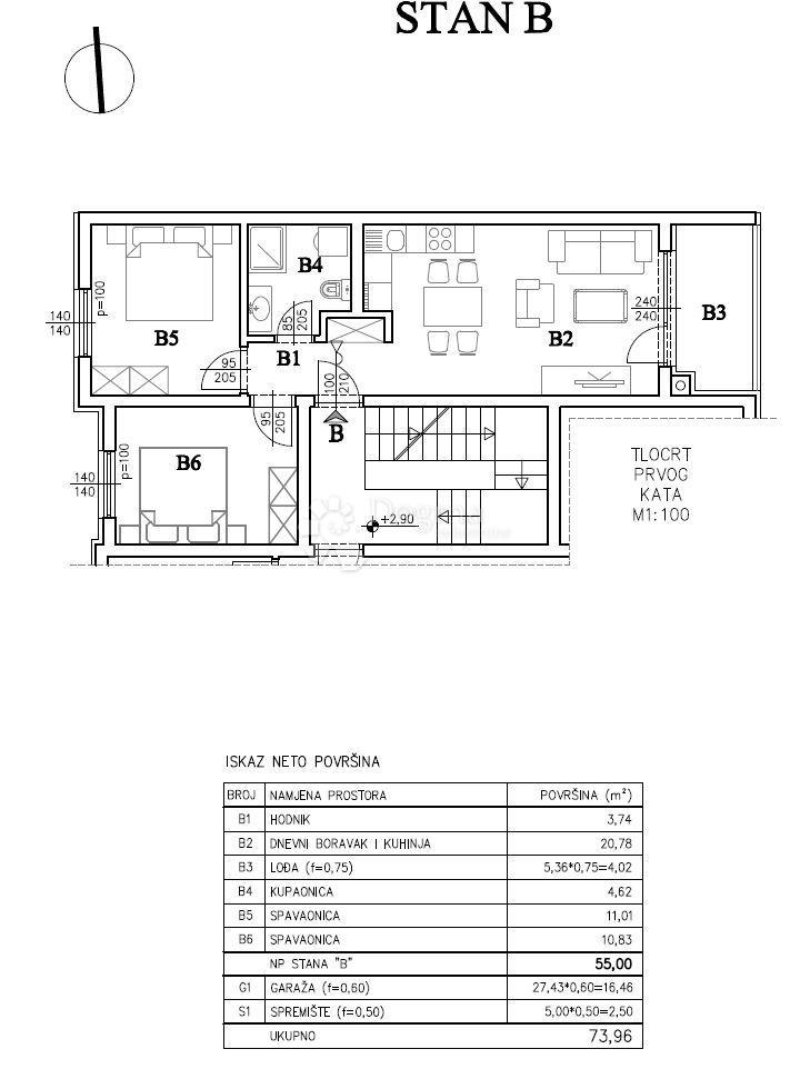 Allogio Šijana, Pula, 54,57m2
