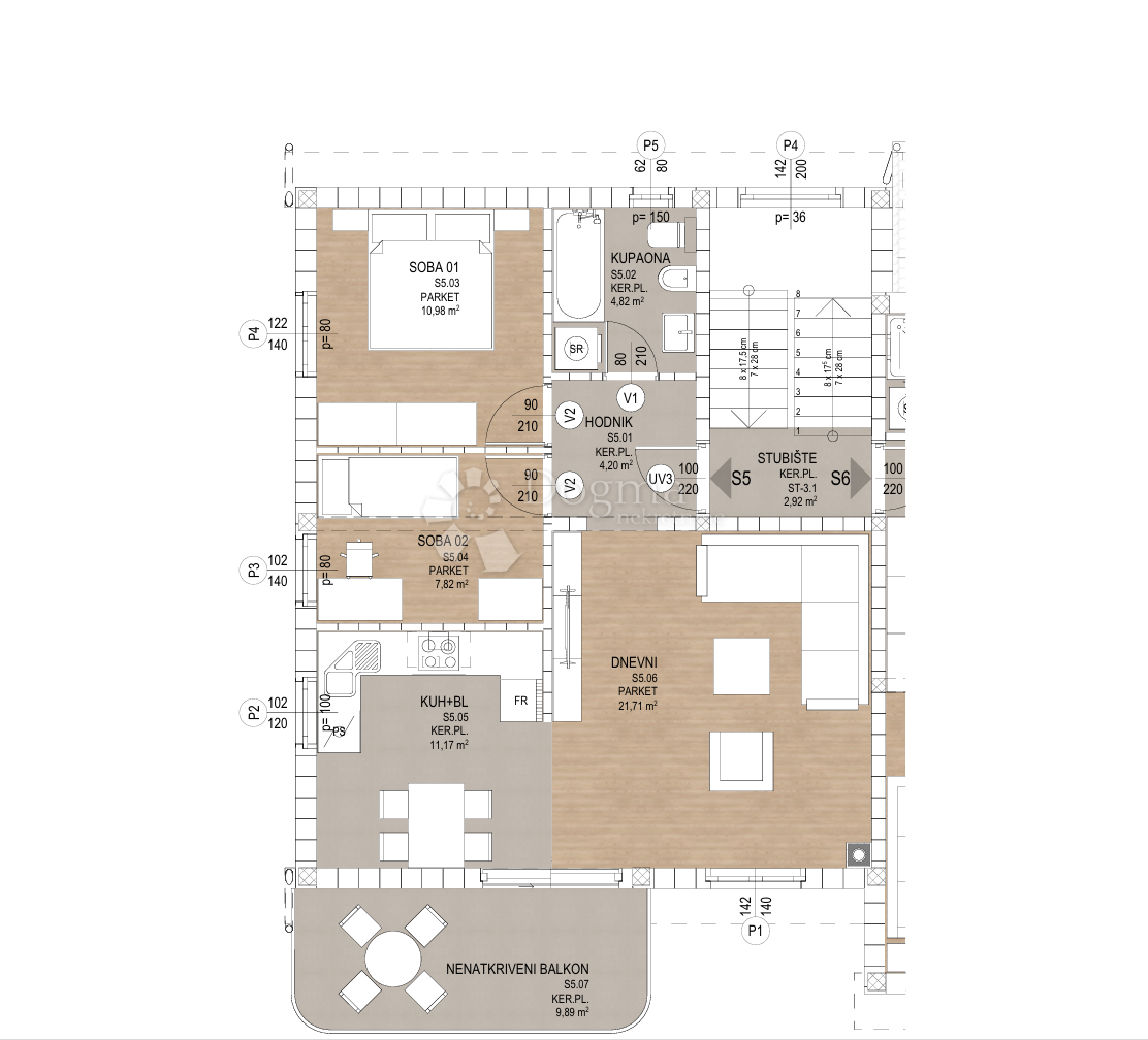 Allogio Kosi, Viškovo, 65,70m2
