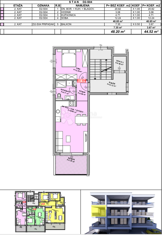 Allogio Omiš, 49,74m2