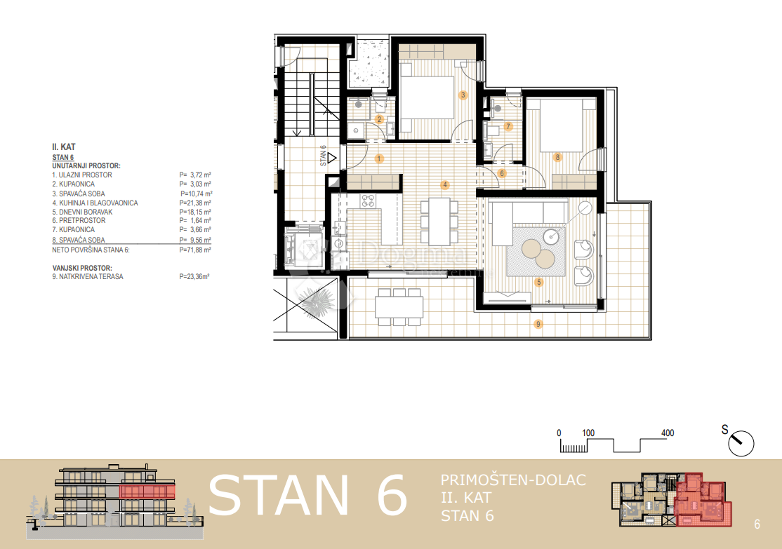 PRIMOŠTEN - PIANO TERRA PRIMA FILA SUL MARE