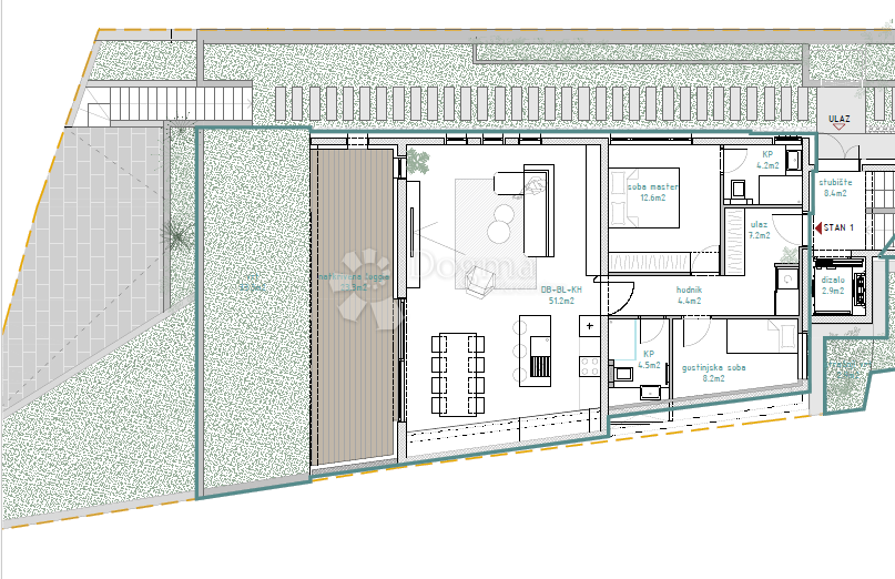 Lussuoso appartamento con due camere da letto, terrazza e giardino nella zona urbana di Vila i Črnomerec (S-1)