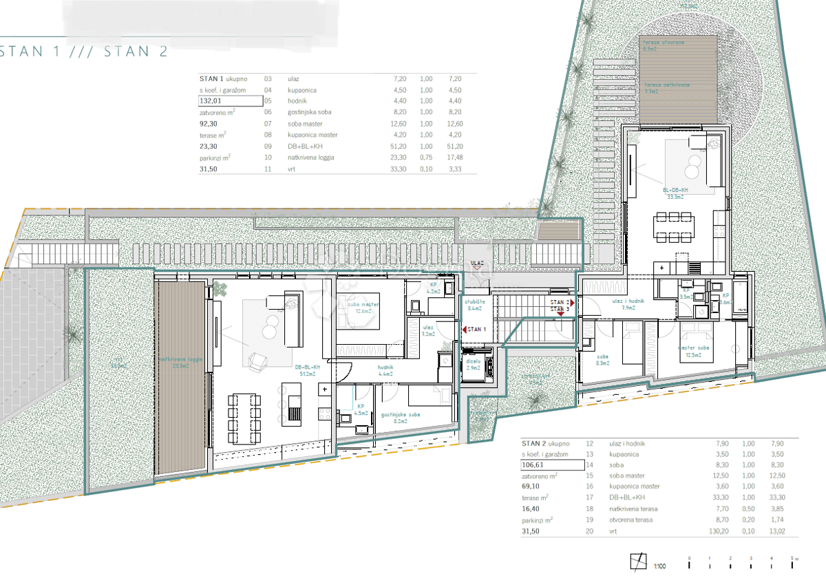 Lussuoso appartamento con due camere da letto, terrazza e giardino nella zona urbana di Vila i Črnomerec (S-1)
