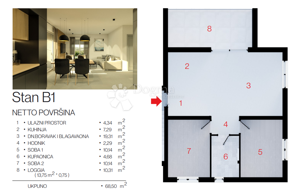ROGOZNICA - APPARTAMENTO AL PIANO TERRA DI UN NUOVO EDIFICIO