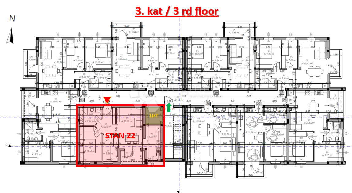 Allogio Monvidal, Pula, 54,96m2