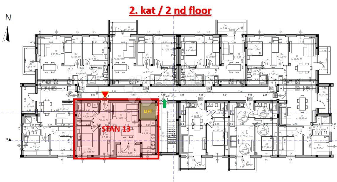 Allogio Monvidal, Pula, 54,96m2