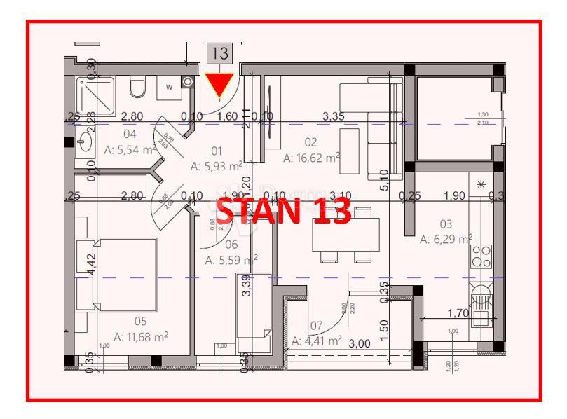 Allogio Monvidal, Pula, 54,96m2