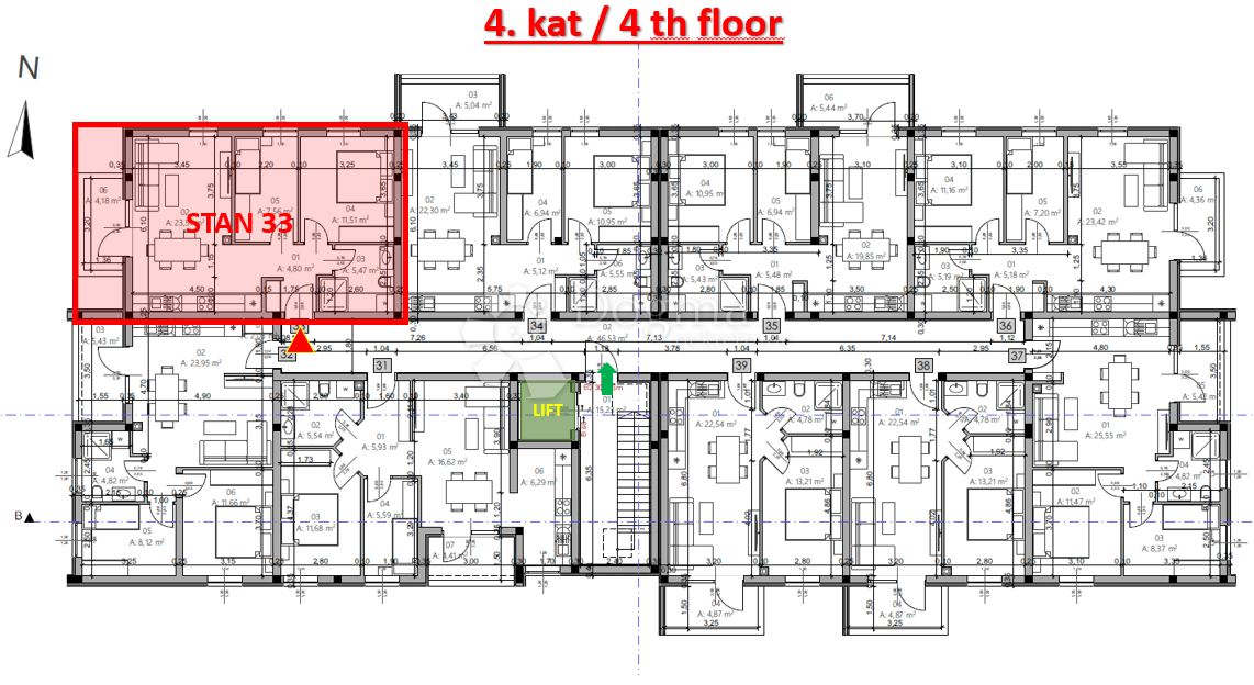 Allogio Monvidal, Pula, 54,96m2
