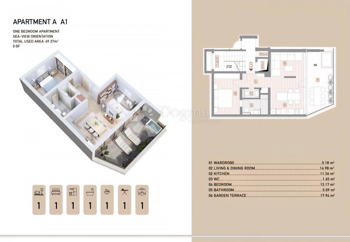 Allogio Opatija, 69m2