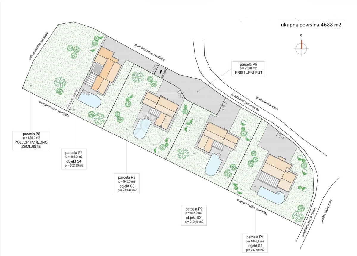 Terreno edificabile Sutivanac, Barban, 1.045m2