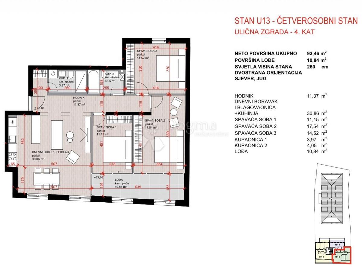 Allogio Laščina, Maksimir, 102,86m2