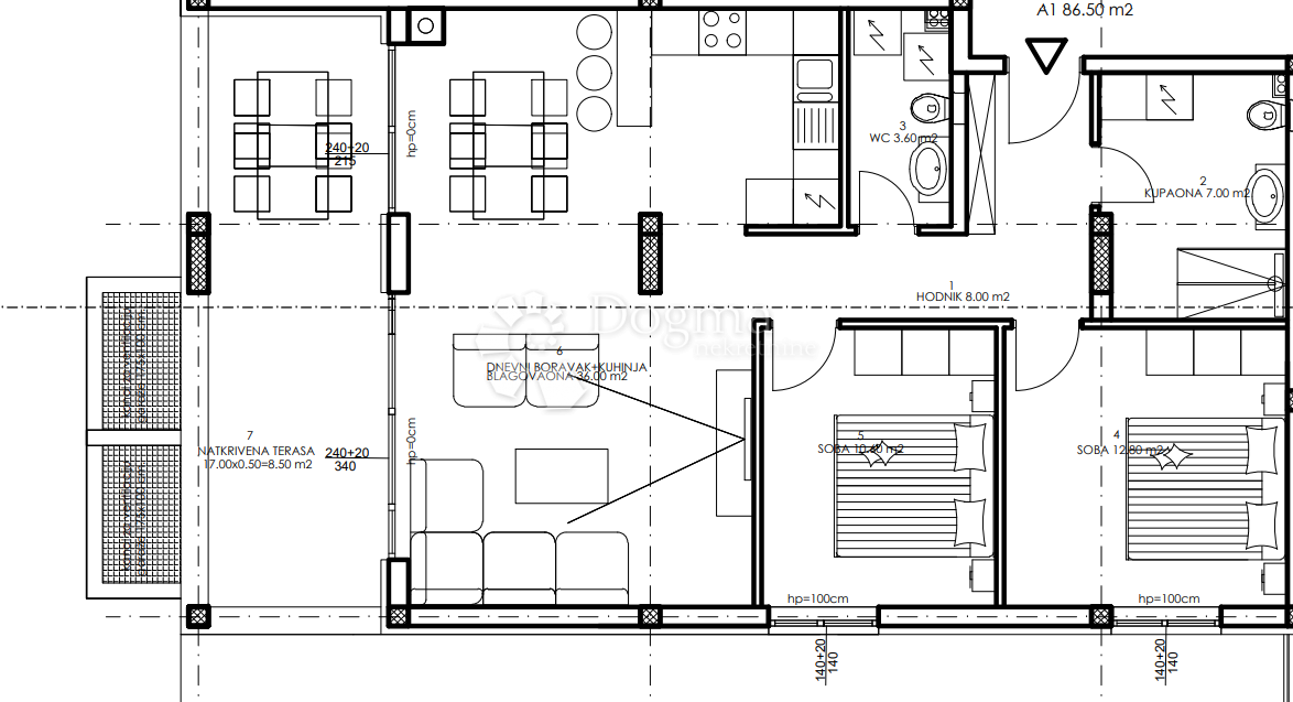 Allogio Veli vrh, Pula, 86,50m2
