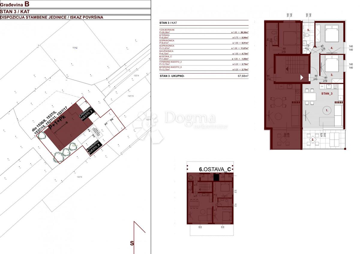 Allogio Bibinje, 67,68m2
