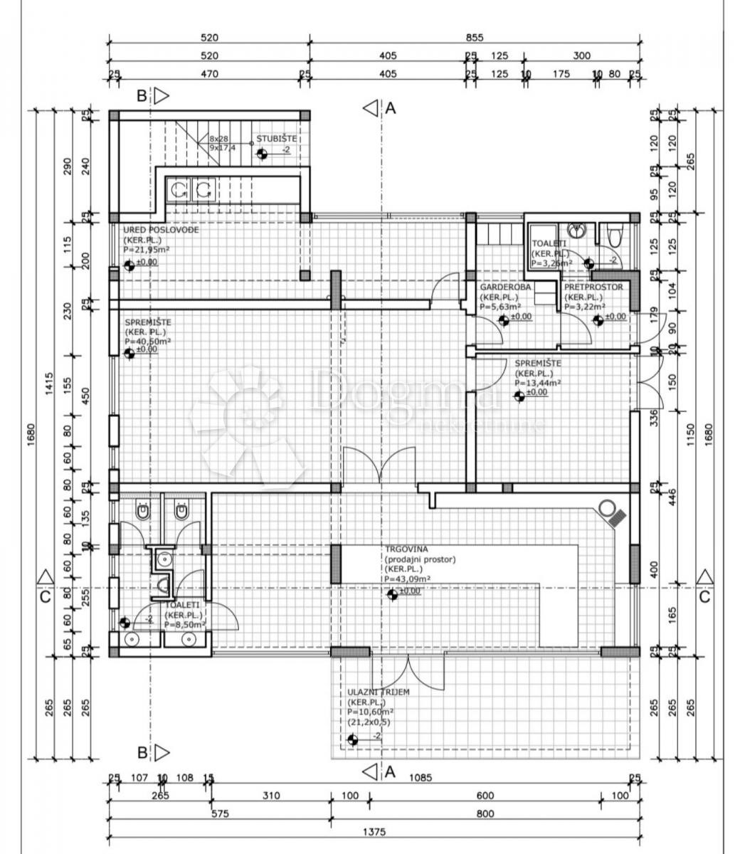 Locale commerciale Banjol, Rab, 150m2