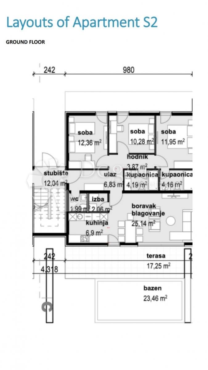 Appartamento Privlaka, 190,41m2