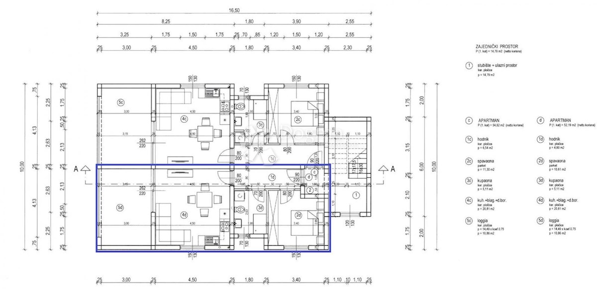 Appartamento Banjol, Rab, 52,19m2