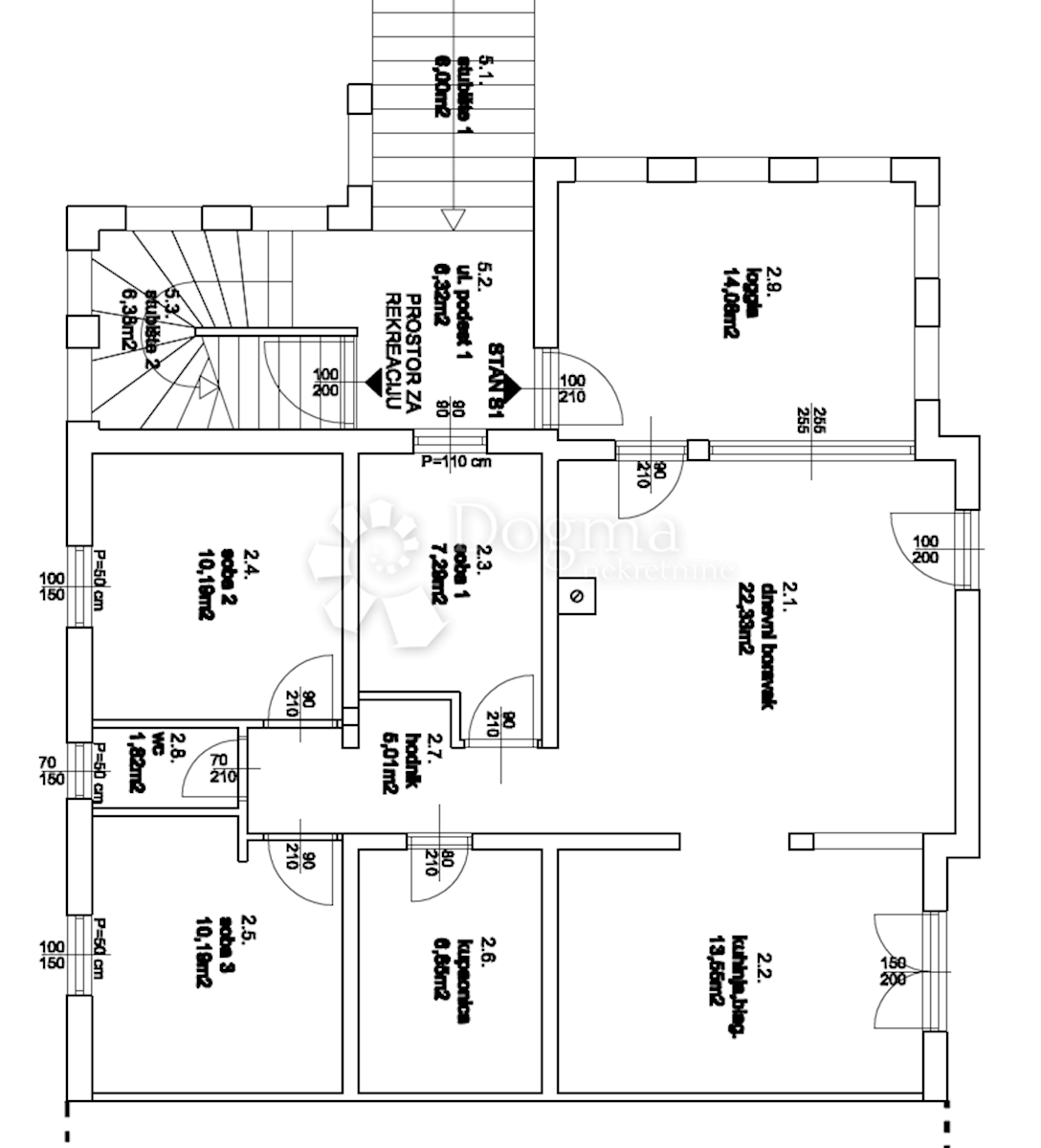 Appartamento Tribunj, 91,31m2