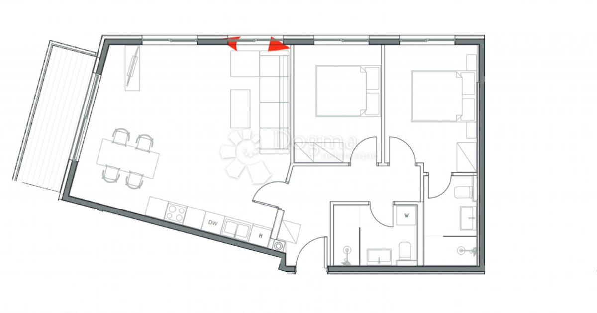 Appartamento monolocale, piano terra, con cortile, nuova costruzione, Umago