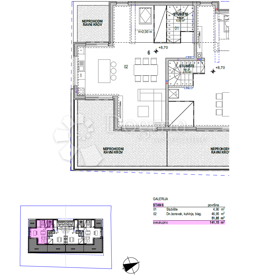 Allogio Povljana, 119,68m2