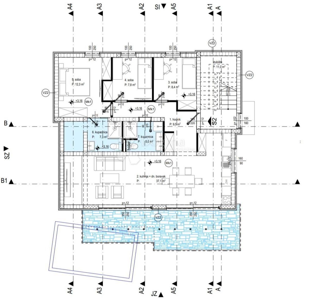 Allogio Kožino, Zadar - Okolica, 135,59m2