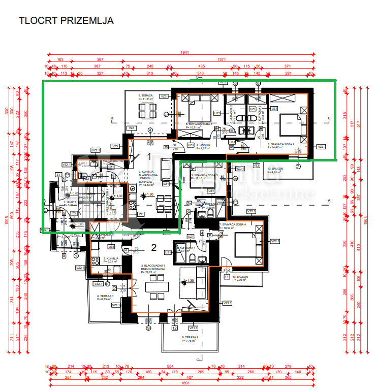 Appartamento Krk, 105m2