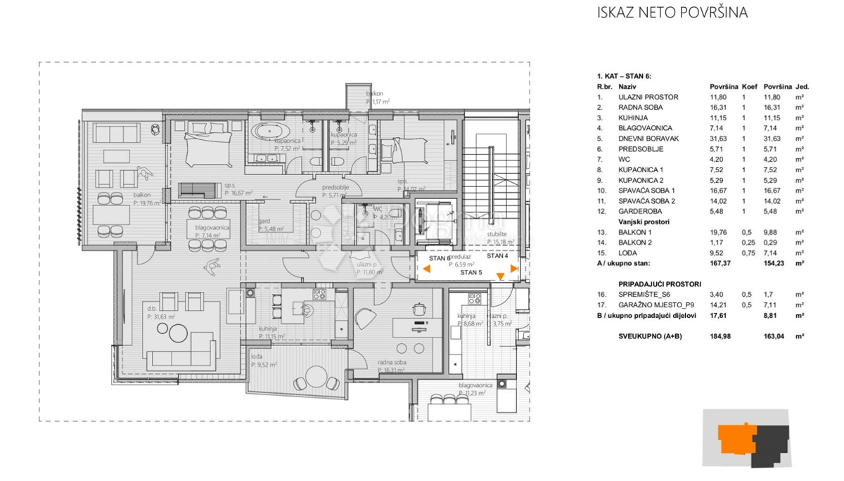 Allogio Centar, Varaždin, 156,92m2