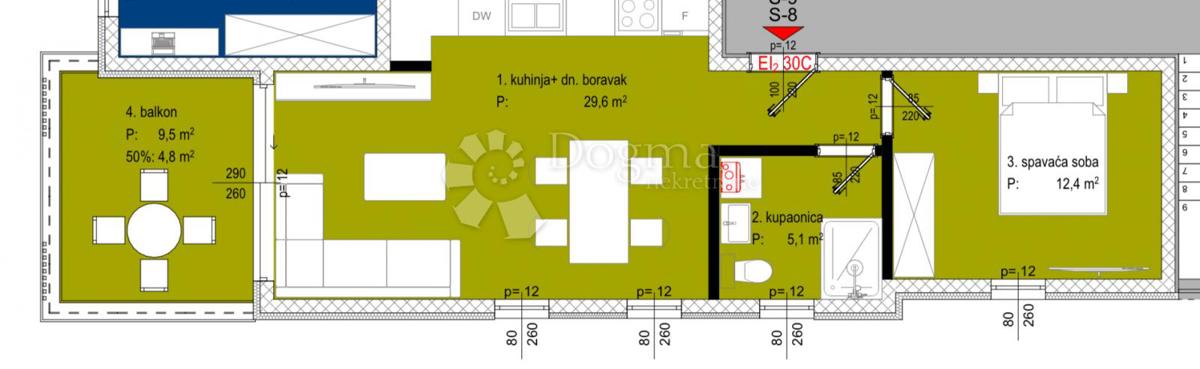 Allogio Diklo, Zadar, 59,07m2