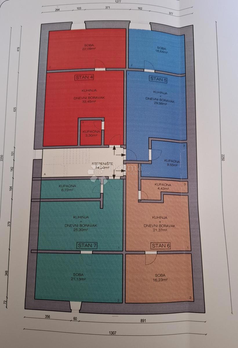 Kraljevica, mansarda al grezzo