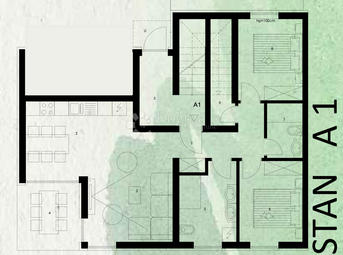 Allogio Valmade, Pula, 68,25m2