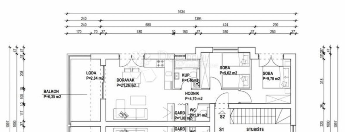 Allogio Povljana, 57m2